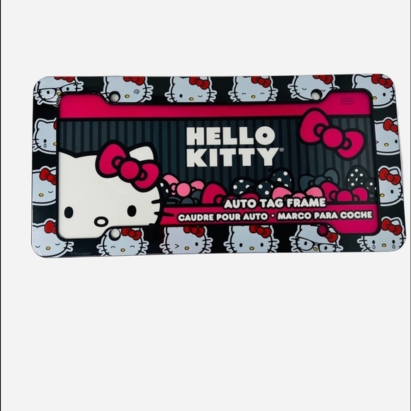 Hello Kitty License Plate Frame Pink Red Bows - Picture 2 of 5